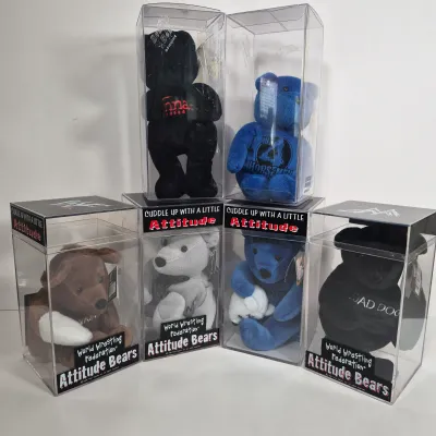 LOT 193Z: Collection of WWF Attitude Bears-Al Snow, Mankind, Mr. McMahon & More