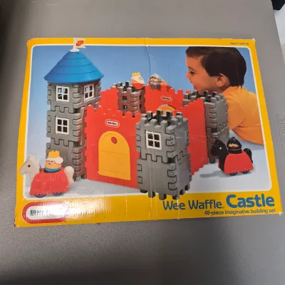 LOT 35B: Vintage Little Tykes Wee Waffle Building Blocks & Castle Set