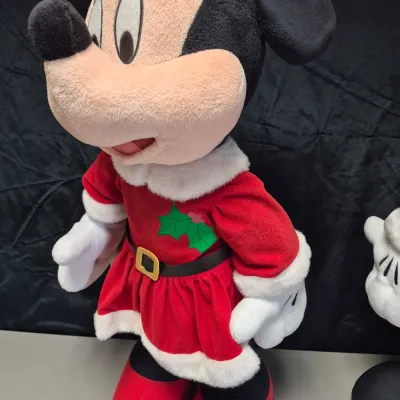 LOT 188B: Plush Mickey & Minnie Christmas Porch Greeters