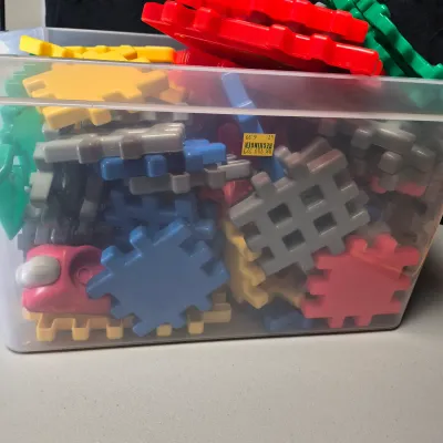 LOT 35B: Vintage Little Tykes Wee Waffle Building Blocks & Castle Set