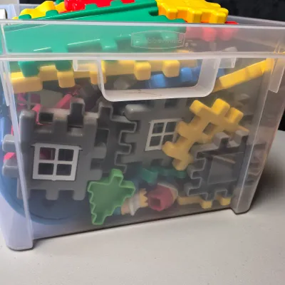 LOT 35B: Vintage Little Tykes Wee Waffle Building Blocks & Castle Set