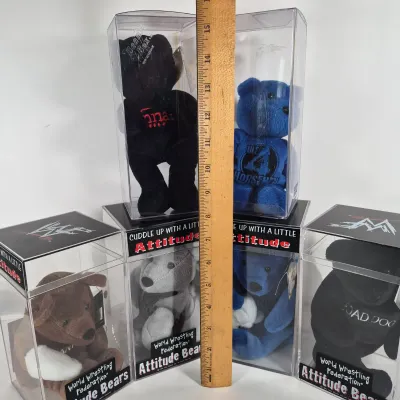 LOT 193Z: Collection of WWF Attitude Bears-Al Snow, Mankind, Mr. McMahon & More