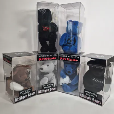 LOT 193Z: Collection of WWF Attitude Bears-Al Snow, Mankind, Mr. McMahon & More