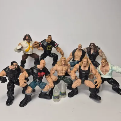 LOT 46B: Vintage 1998-99 WWF Maximum Sweat Action Figures