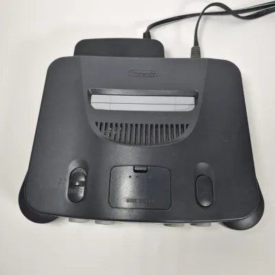 LOT 197Z: Nintendo 64 Console, Controllers, Rumble Packs, Memory Cards in Rolling Storage Cart