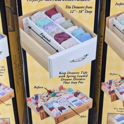 LOT 60B: Assortment of 6 Never Used Divided Drawer Organizers