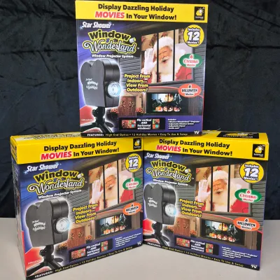 LOT 2B: Set of 3 Sealed Star Shower Window Wonderland Projector Systems