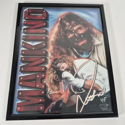 LOT 191Z: Vintage WWF Collection-Chris Jericho Autographs, Raw Magazines, Big Show Action Figure & More