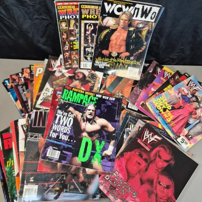 LOT 33B: Large Collection of WWF Magazines from Late 90s-Early 2000s