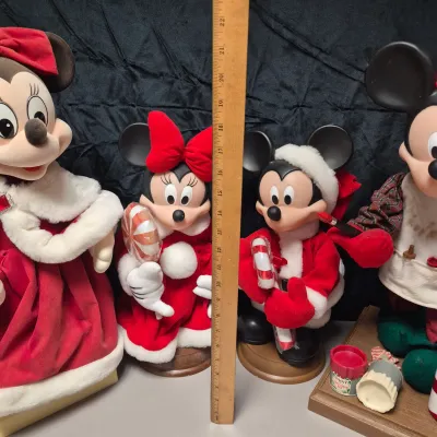 LOT 44B: Two Sets of Mickey & Minnie Holiday Animated Standees