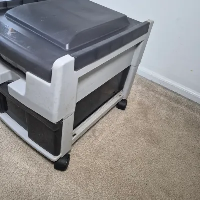LOT 198Z: Super Nintendo Console & Controllers in Rolling Storage Cart