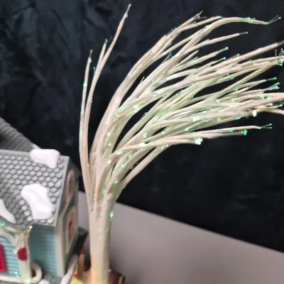 LOT 55B: Musical Ceramic Ferris Wheel & Holiday Lighted Fiber Optic Plastic House in Original boxes from Avon