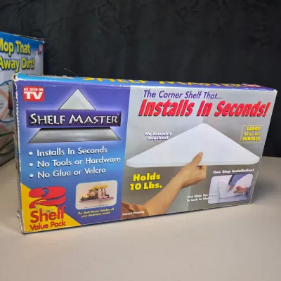 LOT 59B: New Hurricane 360 Spin Mop & Shelf Master Corner Shelf