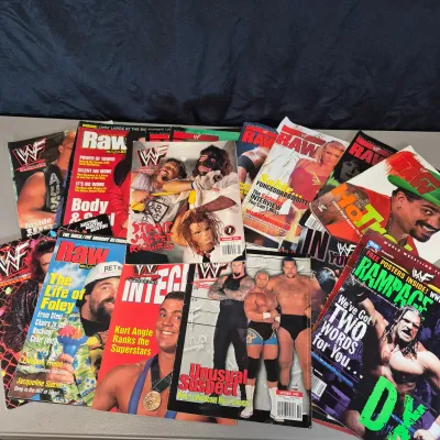 LOT 33B: Large Collection of WWF Magazines from Late 90s-Early 2000s