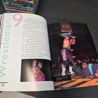 LOT 32B: WWF CD Collection with Mick Foley's Christmas Chaos Book & Bret Hitman Hart Book