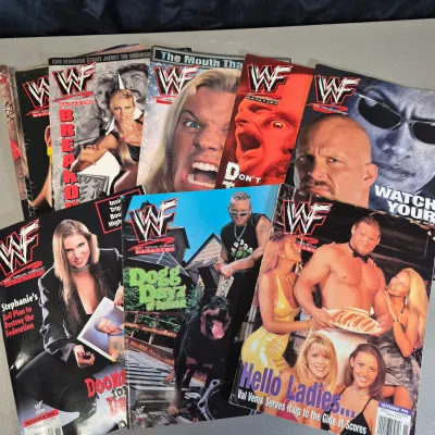 LOT 33B: Large Collection of WWF Magazines from Late 90s-Early 2000s