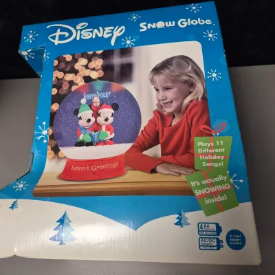 LOT 42B: Golf Mickey Holiday Animation, Animated Snowglobe (NIB) & Mickey Tree Topper (NIB)