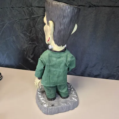 LOT 183B: Vintage Halloween Animated Characters-Gemmy Universal Studios Frankenstein, Gemmy Rockin Rascals Skeleton & More