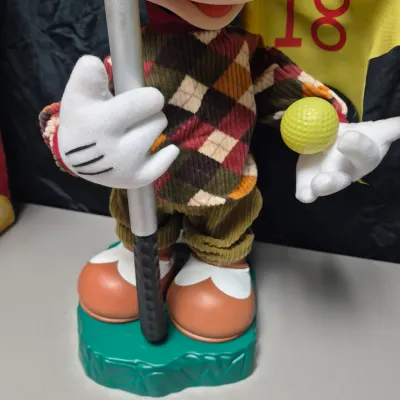 LOT 42B: Golf Mickey Holiday Animation, Animated Snowglobe (NIB) & Mickey Tree Topper (NIB)