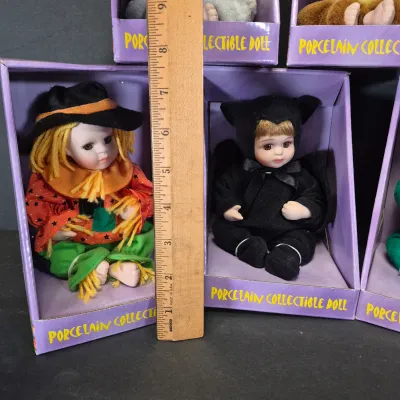 LOT 182B: Collection of Halloween Costume Porcelain Dolls