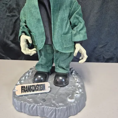 LOT 183B: Vintage Halloween Animated Characters-Gemmy Universal Studios Frankenstein, Gemmy Rockin Rascals Skeleton & More