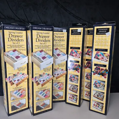 LOT 60B: Assortment of 6 Never Used Divided Drawer Organizers