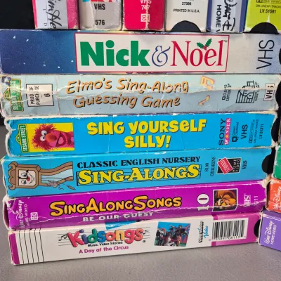 LOT 29B: Collection of Children's Educational VHS Tapes-Barney, Sesame Street, Sing Along Songs & More