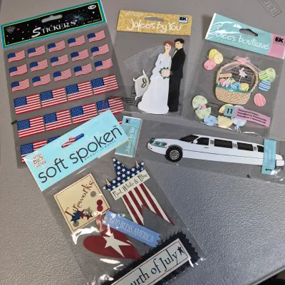 LOT 26B: HUGE Scrapbooking Collection with Stickers, Decals, Memory Frames, Page Accents & More