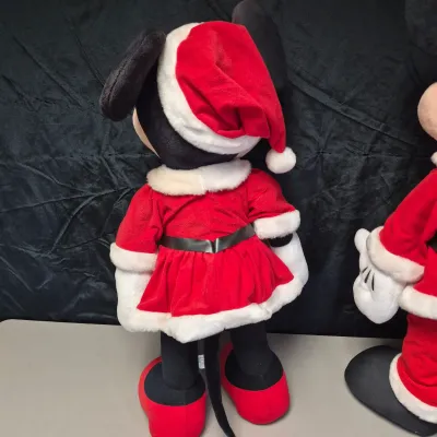 LOT 188B: Plush Mickey & Minnie Christmas Porch Greeters