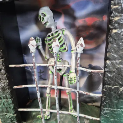 LOT 183B: Vintage Halloween Animated Characters-Gemmy Universal Studios Frankenstein, Gemmy Rockin Rascals Skeleton & More