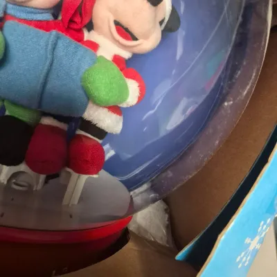 LOT 42B: Golf Mickey Holiday Animation, Animated Snowglobe (NIB) & Mickey Tree Topper (NIB)