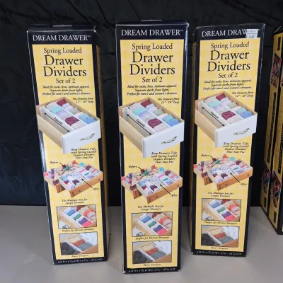 LOT 60B: Assortment of 6 Never Used Divided Drawer Organizers