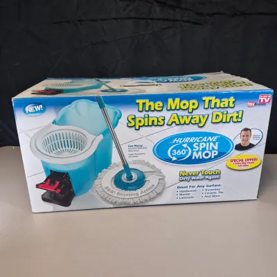 LOT 59B: New Hurricane 360 Spin Mop & Shelf Master Corner Shelf