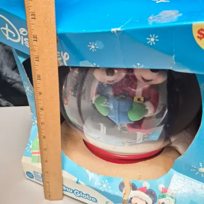 LOT 43B: Disney Animated Snowglobe (NIB), Mickey & Minnie Sleigh Ride Animation & Golfer Mickey Animated Decor