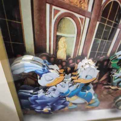 LOT 30B: Mickey and Friends Ballroom 3D Shadowbox Art & "Happiest Celebration on Earth" Special Edition Print with COA