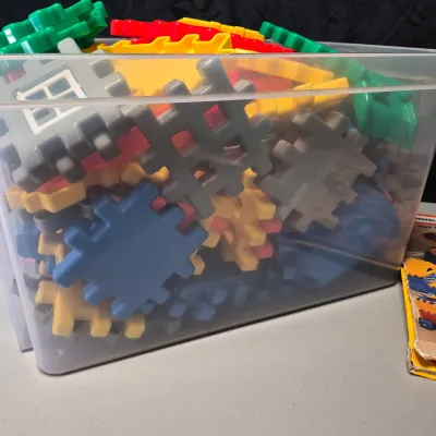 LOT 35B: Vintage Little Tykes Wee Waffle Building Blocks & Castle Set