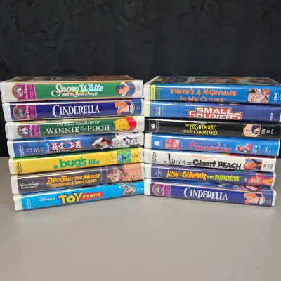 LOT 28B: Vintage Clamshell VHS Collection-Disney, Small Soldiers, Alvin and the Chipmunks & More