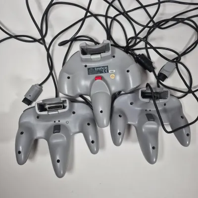 LOT 197Z: Nintendo 64 Console, Controllers, Rumble Packs, Memory Cards in Rolling Storage Cart