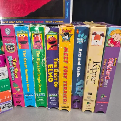 LOT 29B: Collection of Children's Educational VHS Tapes-Barney, Sesame Street, Sing Along Songs & More