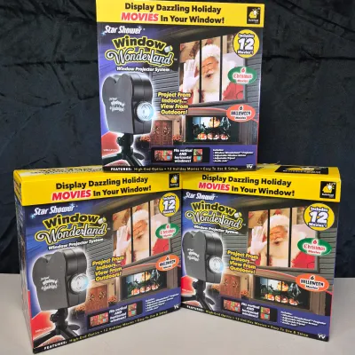 LOT 2B: Set of 3 Sealed Star Shower Window Wonderland Projector Systems