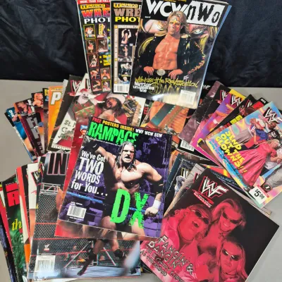 LOT 33B: Large Collection of WWF Magazines from Late 90s-Early 2000s