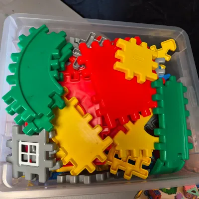 LOT 35B: Vintage Little Tykes Wee Waffle Building Blocks & Castle Set