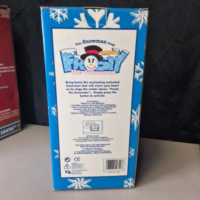 LOT 40B: Vintage Animated Holiday Decor- Mel Box Talking Mailbox, Singing Frosty the Snowman & Color Changing Snowman