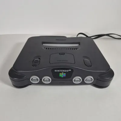 LOT 197Z: Nintendo 64 Console, Controllers, Rumble Packs, Memory Cards in Rolling Storage Cart