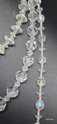 Sale Photo Thumbnail #99: Set 3 Vintage Rhinestone Necklaces & Rhinestone Earrings 
> Necklaces are all different styles: 6" / 9" / 10"
> all have three different clasps
> round earrings are 1/2" d...clip backs