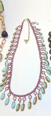 Sale Photo Thumbnail #93: GOLD PLATING, RESIN, GLASS BEADS, METALLIC BEADS
LOBSTER CLASP ......all beads accounted for and original
16"L