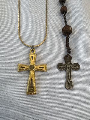 Sale Photo Thumbnail #86: Rosaries, cross necklace & pendant