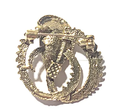 **NEW ARRIVAL** "Brass" Colored COBRA BROOCH (1½" x 1½") with Tiny Blue Accent Body & Eye Stones on a...