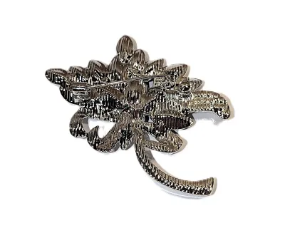 **NEW ARRIVAL** Very Deep BLUE Marquise-Cut Stones FLOWER BOUQUET BROOCH (1¾" x 1¼") with Clear Stones "Bow-Tie"...