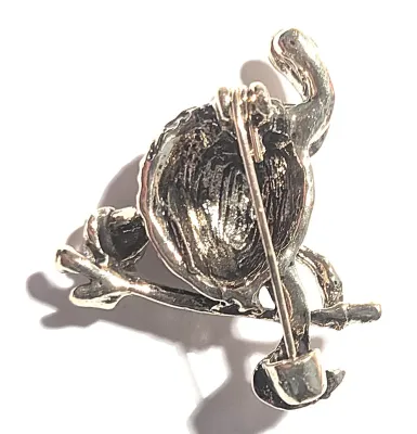 **NEW ARRIVAL** Small TORTOISE BROOCH (1¼" x 1¼") with Dotted Shell and Jeweled "Hobo" Bag on a Gold Tone Setting